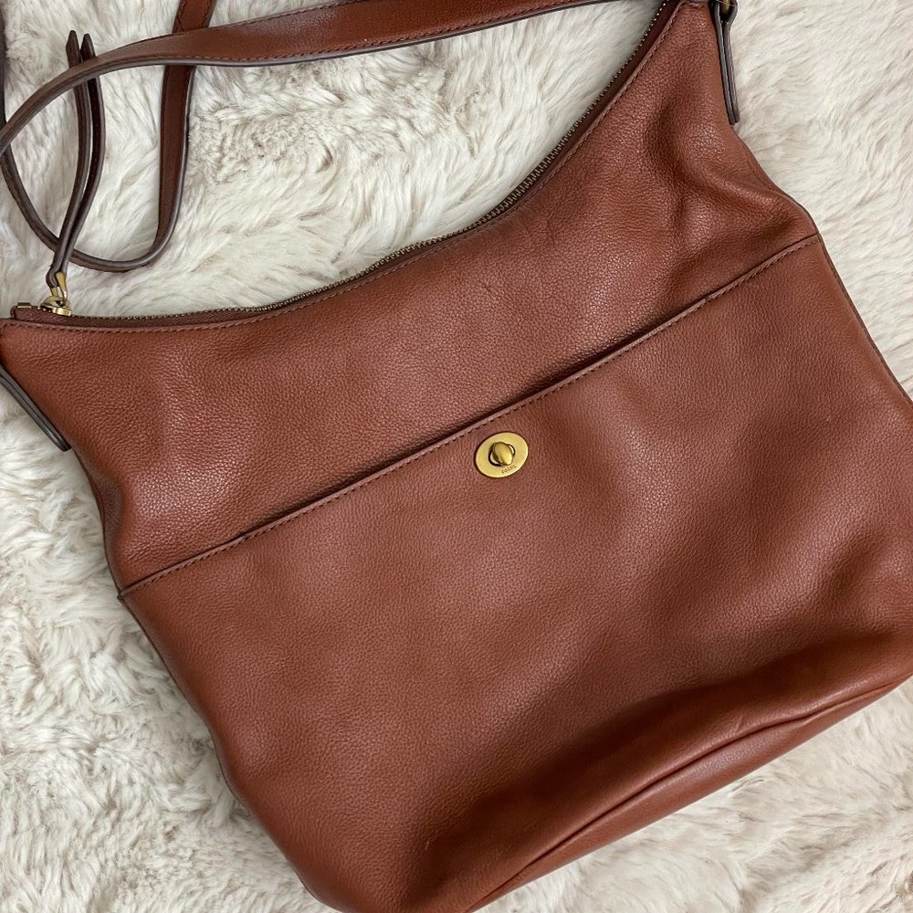 Fossil Brown Leather Hobo Bag